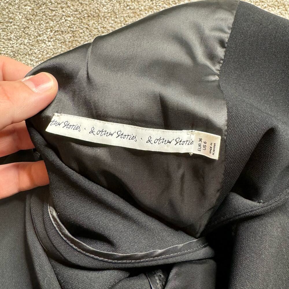 & Other Stories Black Polyester Trench with Belt - Picture 5 of 5